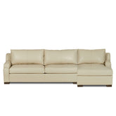 Classic Home Rivera Sofa With Raf Chaise, English Modern Arm, Vibrant Leather, Cream Model 6RIV513ELVICRE